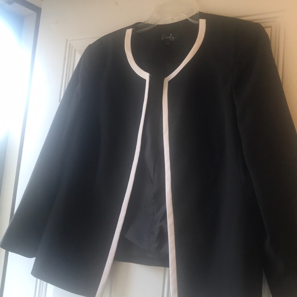 Emily Black and White Blazer